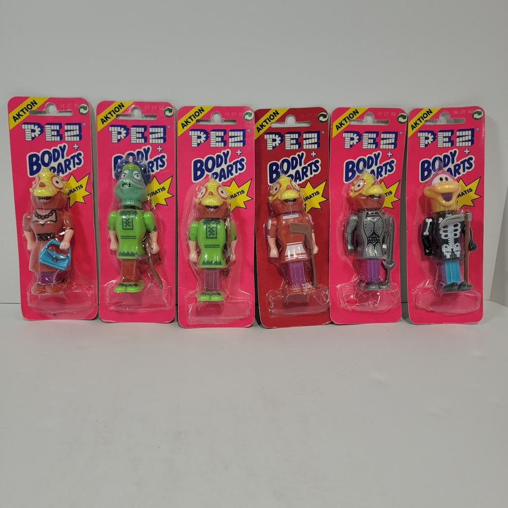 Vintage European PEZ Body Parts Set of 6 New in Package Dispensers Accessories